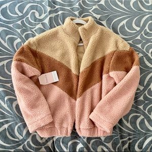 Color Block Sherpa Jacket